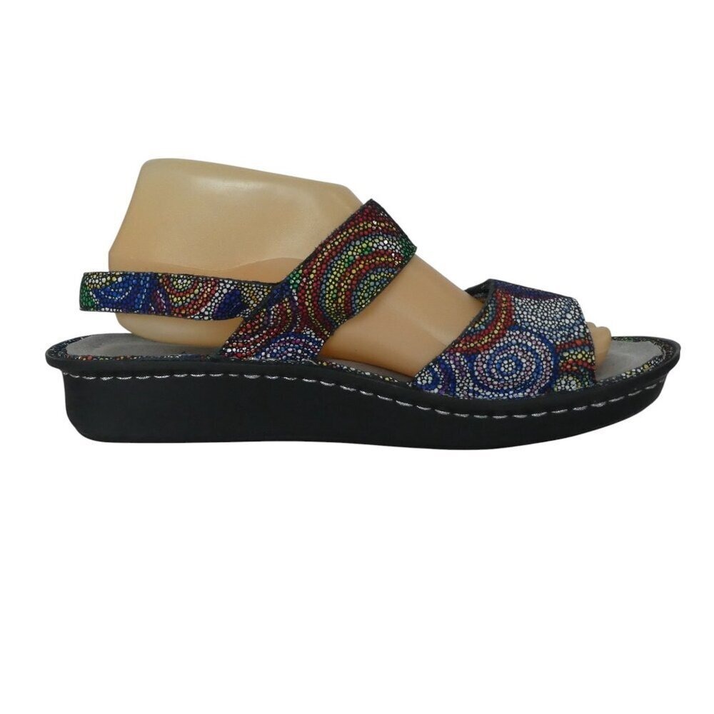 Alegria Verona Bullseye Sandals Women 41 Multi Color Leather Adjustable Comfort - Picture 5 of 14